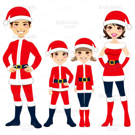 Santa Claus Family Clipart Vector Illustration 00978