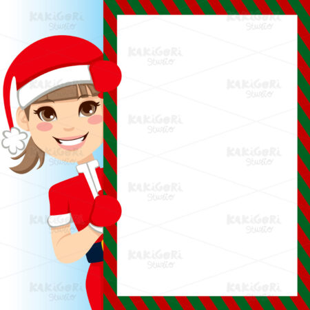 Santa Claus Girl Clipart Vector Illustration 00984