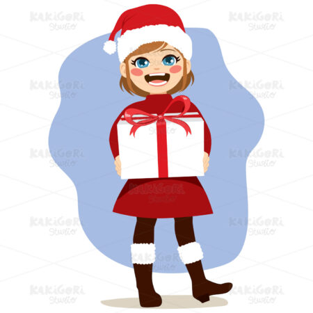 Santa Claus Girl Clipart Vector Illustration 03805