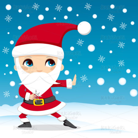 Santa Claus Ninja Clipart Vector Illustration 00681