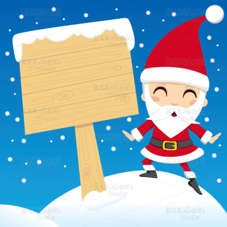 Santa Claus Post Clipart Vector Illustration 00758