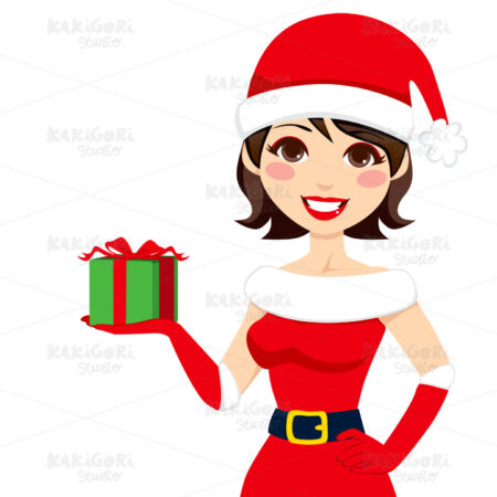 Santa Claus Present Clipart Vector Illustration 00987