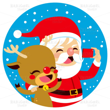Santa Claus Selfie Clipart Vector Illustration 03064