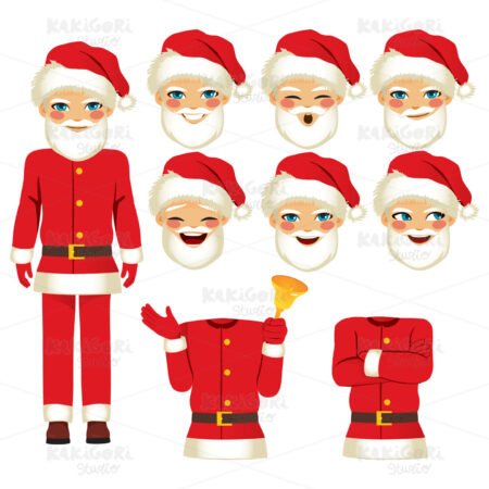 Santa Man Costume Clipart Vector Illustration 04412