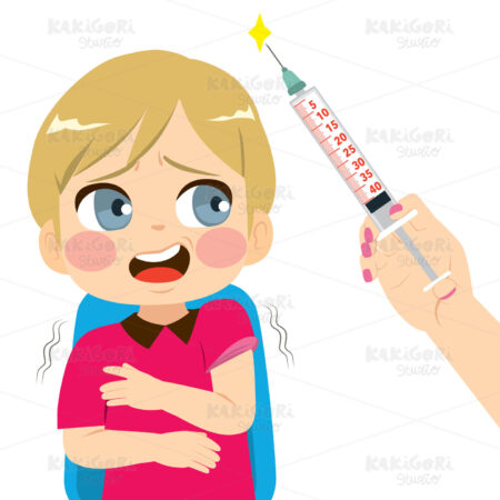 Scared Boy Injection Clipart Vector Illustration 04173