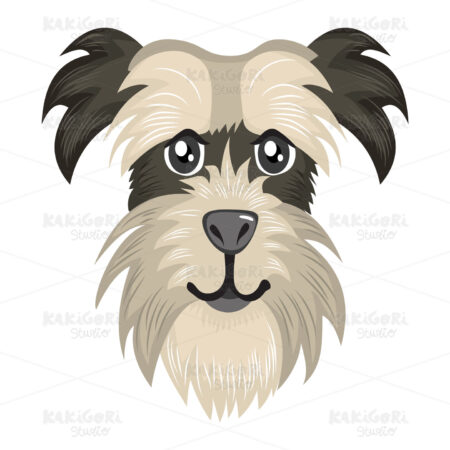 Schnauzer Avatar Portrait Clipart Vector Illustration 03823