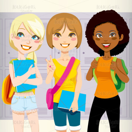 School Friends Clipart Vector Illustration 00623