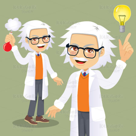 Scientist Idea Character Clipart Vector Illustration 04813