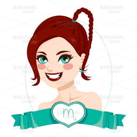 Scorpio Zodiac Sign Girl Clipart Vector Illustration 01933