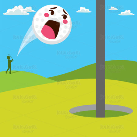 Screaming Golf Ball Clipart Vector Illustration 03477