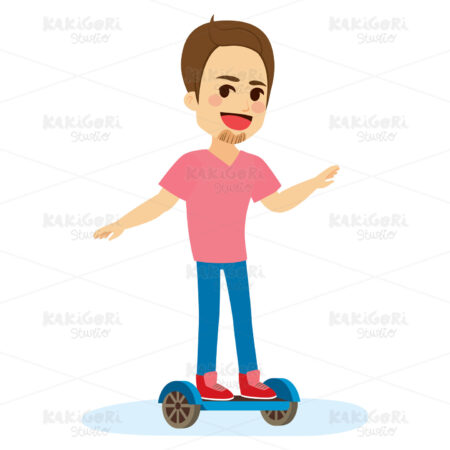 Self Balancing Scooter Man Clipart Vector Illustration 03670