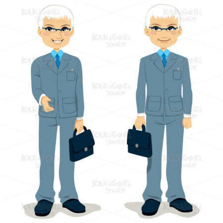 Senior Businessman Clipart Vector Illustration 00966