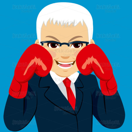 Senior Businessman Gloves Clipart Vector Illustration 03083