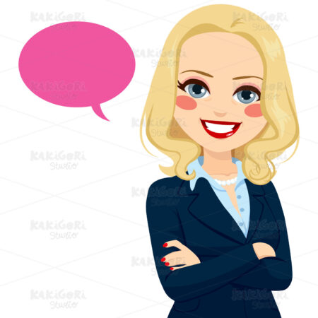 Senior Businesswoman Balloon Clipart Vector Illustration 02762