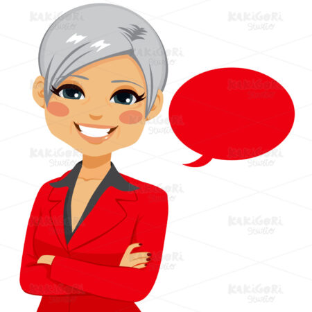 Senior Confident Businesswoman Clipart Vector Illustration 02766