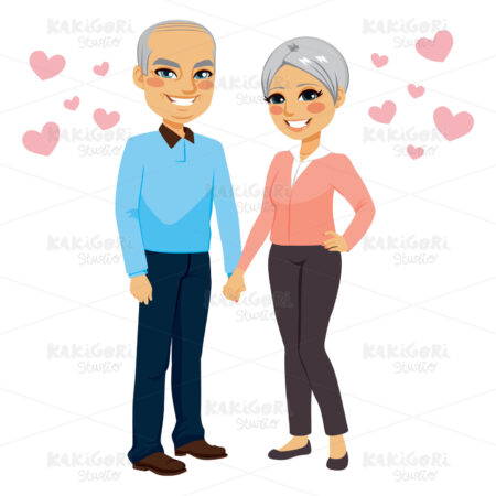 Senior Couple Love Clipart Vector Illustration 02796