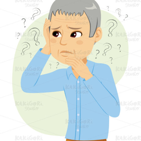 Senior Man Alzheimer Clipart Vector Illustration 04999