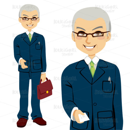 Senior Salesman Clipart Vector Illustration 00836