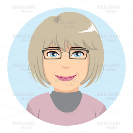 Senior Woman Avatar Clipart Vector Illustration 03820