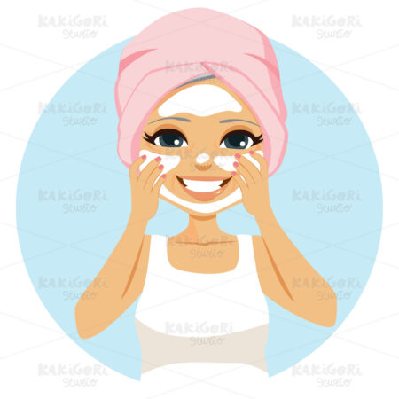 Senior Woman Cream Clipart Vector Illustration 03256