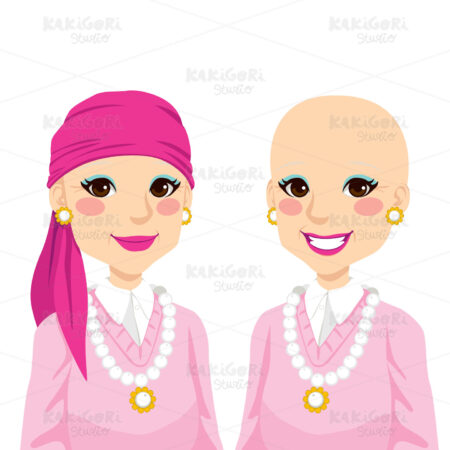 Senior Woman With Cancer Clipart Vector Illustration 00990