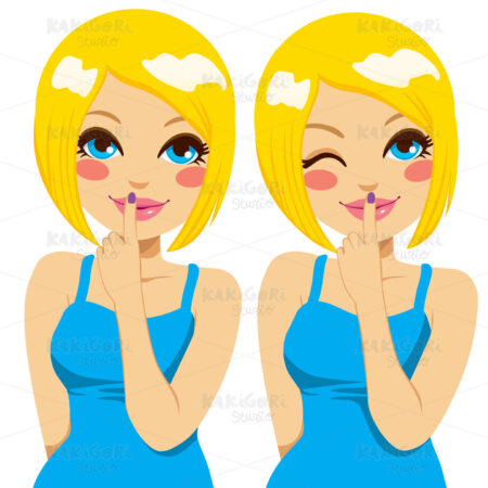 Sexy Blonde Secret Clipart Vector Illustration 01368