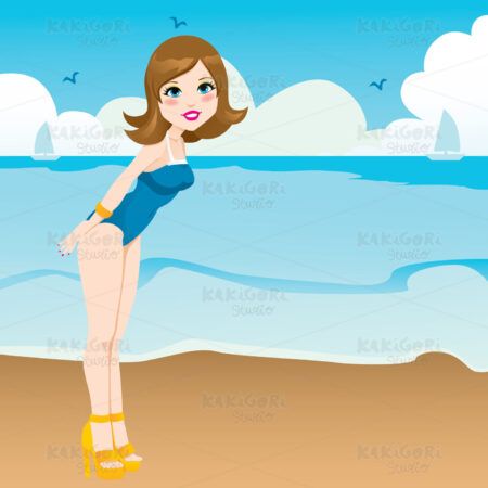 Sexy Woman Pinup Clipart Vector Illustration 00848