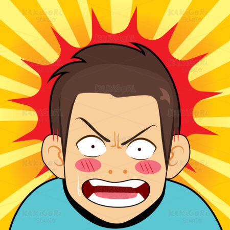 Shocked Angry Man Cartoon Clipart Vector Illustration 04722