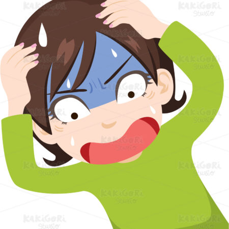Shocked Expression Woman Clipart Vector Illustration 04796