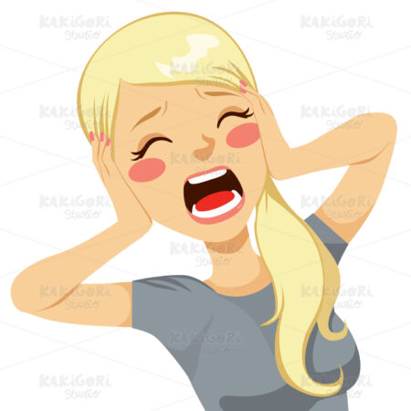 Shocked Woman Screaming Clipart Vector Illustration 01174
