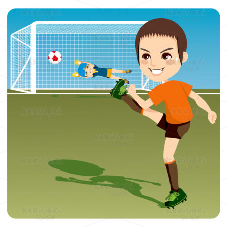 Shooting at goal Clipart Vector Illustration 00603