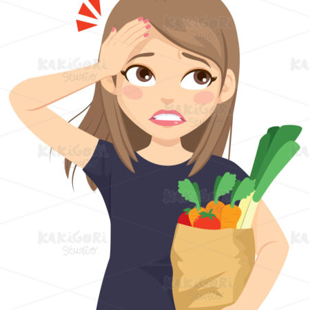 Shopping Forgot Something Face Palm Clipart Vector Illustration 05072