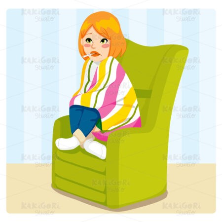 Sick Woman Clipart Vector Illustration 00653