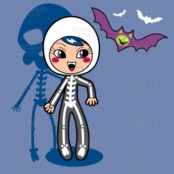 Skeleton Girl Clipart Vector Illustration 00100
