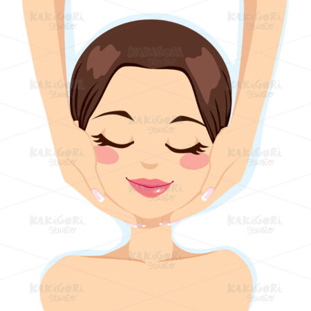 Skincare Facial Massage Clipart Vector Illustration 01285