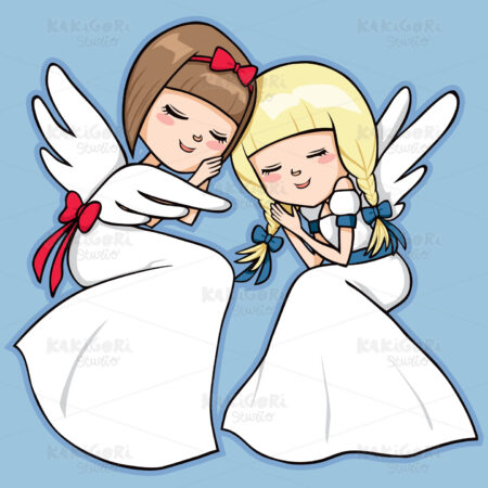 Sleeping Angels Clipart Vector Illustration 00542