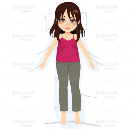 Sleepless On Bed Clipart Vector Illustration 04347