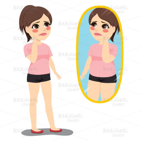 Slim Fat Mirror Clipart Vector Illustration 04074