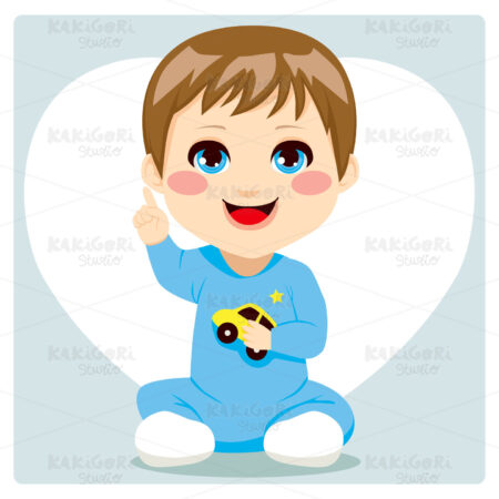 Smart Baby Boy Clipart Vector Illustration 00638