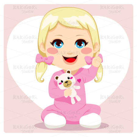 Smart Baby Girl Clipart Vector Illustration 00637