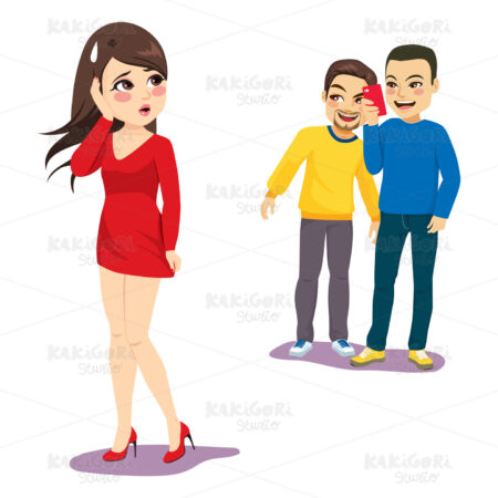 Smartphone Harassment Clipart Vector Illustration 04397