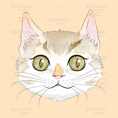 Smiling Tabby Cat Clipart Vector Illustration 04604