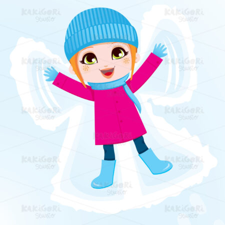 Snow Angel Girl Clipart Vector Illustration 00760