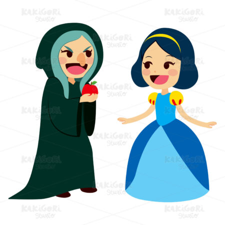Snow White And Witch Clipart Vector Illustration 02673