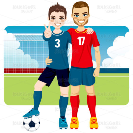 Soccer Friends And Rivals Clipart Vector Illustration 01447