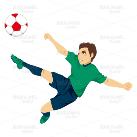 Soccer Player Jumping Clipart Vector Illustration 01407