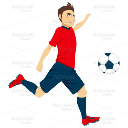 Soccer Player Kick Clipart Vector Illustration 01408