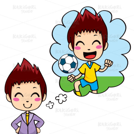 Soccer Player Kid Clipart Vector Illustration 00797