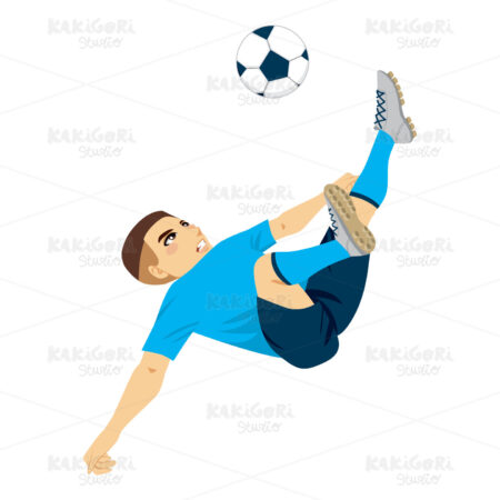 Soccer Player Scissor Kick Clipart Vector Illustration 01442