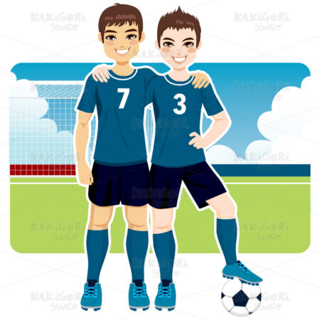 Soccer Team Friends Clipart Vector Illustration 01444